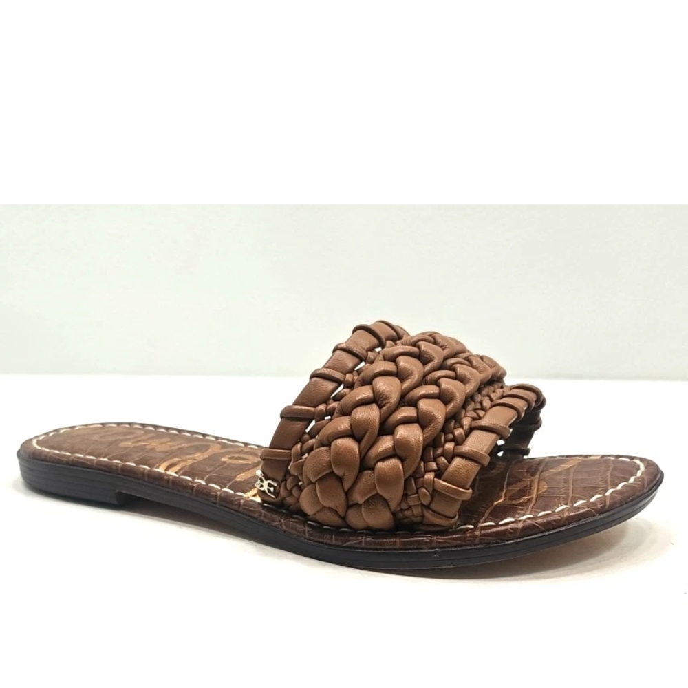 Sam Edelman Giada Flat Sandals Open Toe Women's Leather Brown Size US10 EU41 NEW
